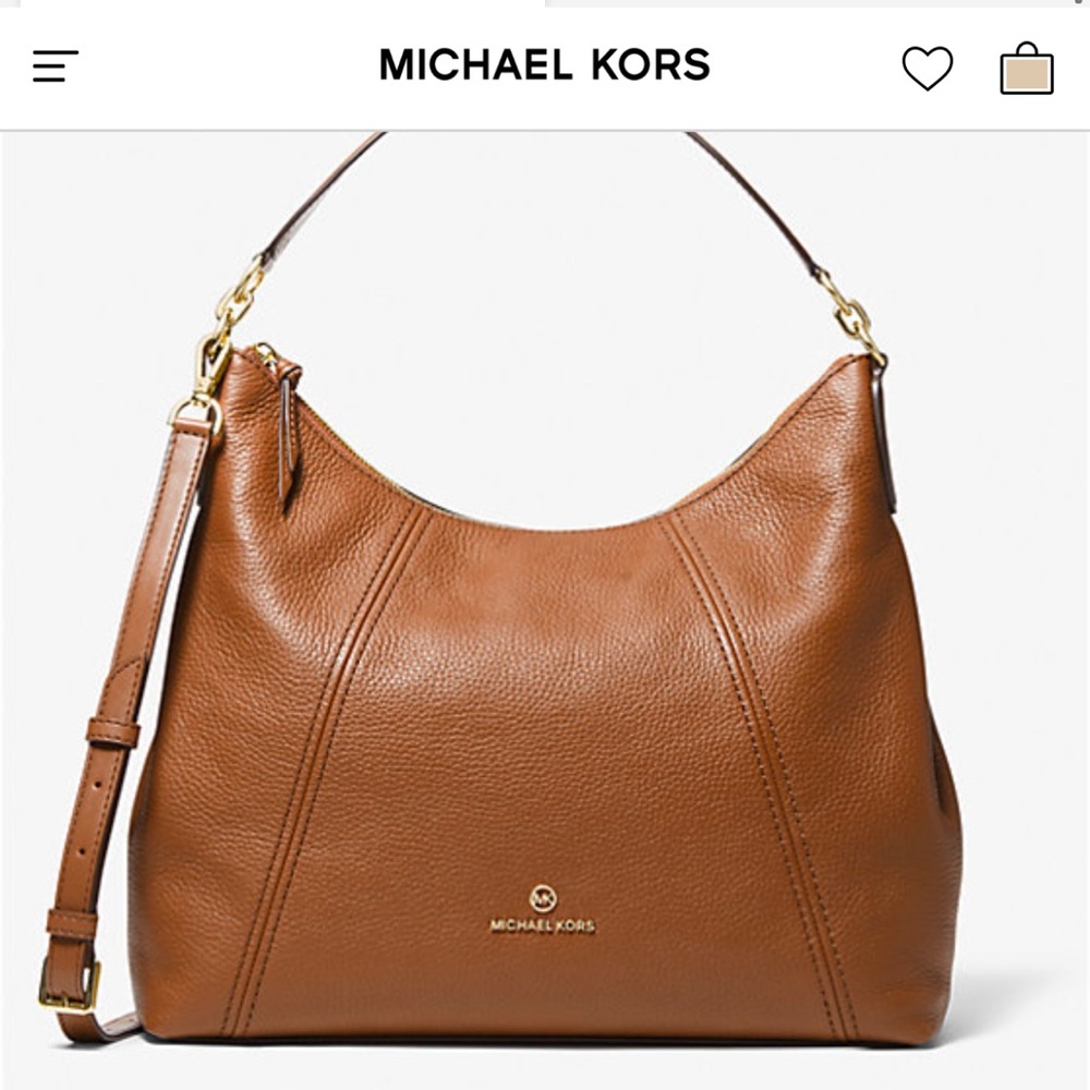 Michael Kors Sienna Large Pebbled Leather Shoulder Bag brown